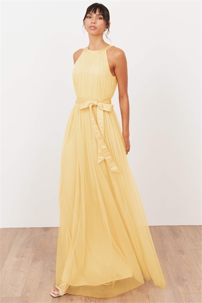 Макси-платье с завязками на шее артикул 156298417