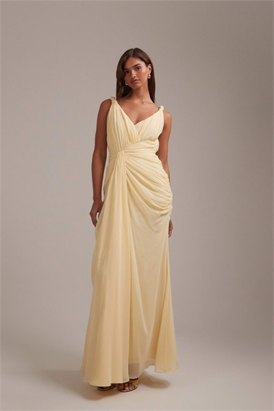 Макси-платье с закрученными бретелями для подружек невесты артикул 153148527