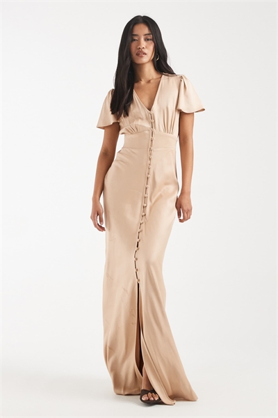 Макси-платье с пуговицами спереди для подружки невесты артикул 153576600