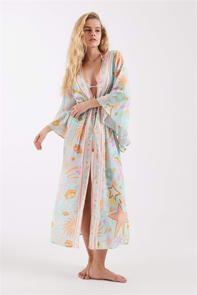 Пляжное покрывало в стиле макси-кимоно артикул 154160782