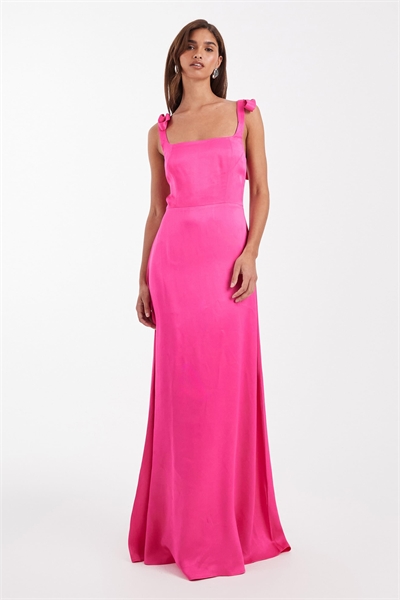 Макси-платье с открытыми плечами для подружки невесты артикул 153576605