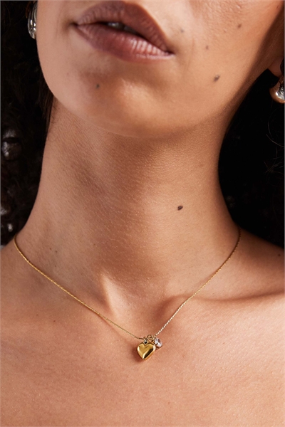 Ожерелье из нержавеющей стали с кубическим цирконием и подвеской в форме сердца артикул 152865576