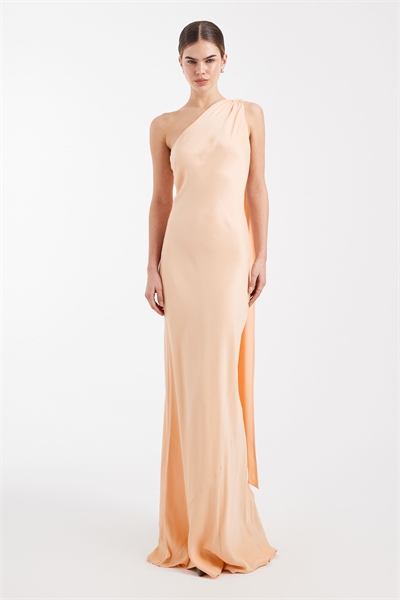 Макси-платье с одним плечом и шарфом для подружки невесты артикул 153576608