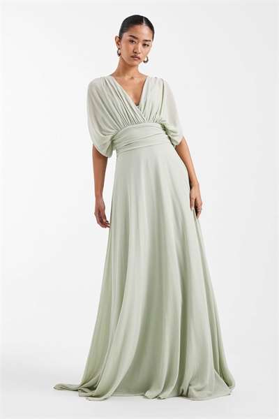 Макси-платье из плиссированного шифона для подружки невесты артикул 153113239