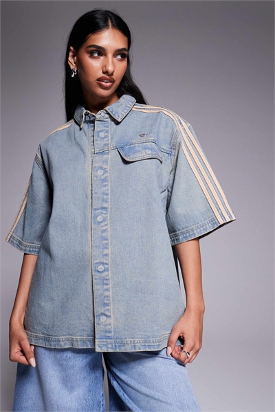 Джинсовая рубашка с коротким рукавом Premium Essentials артикул 141102479