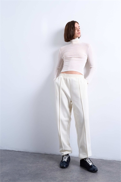 Джоггеры с манжетами и мелкими складками артикул 144075201