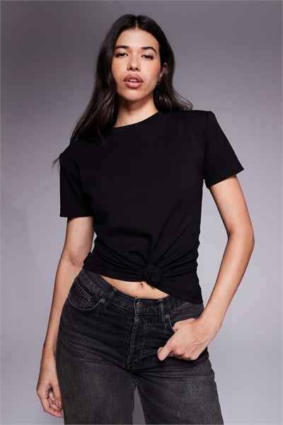 Футболка с завязками на плечах из ткани с высоким содержанием хлопка «Knot So Basic» артикул 150970055