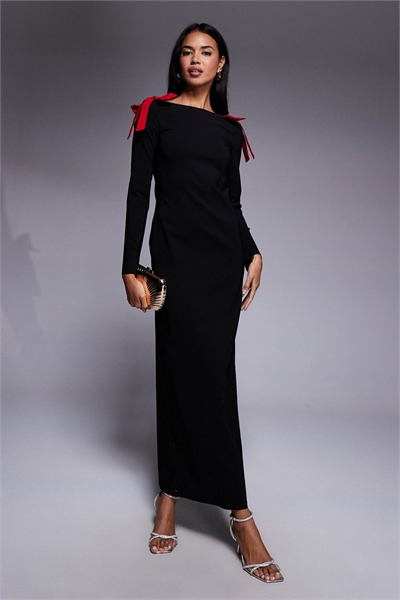 Макси-платье с завязками на плечах артикул 150481390