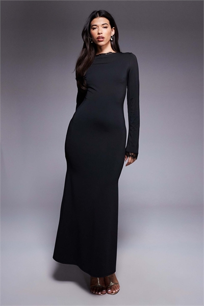 Макси-платье с кружевными элементами артикул 148248288