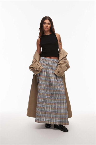 Макси-юбка с заниженной талией артикул 150597135