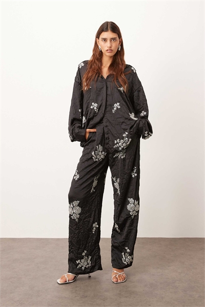 Брюки из гофрированного атласа с цветочным узором co-ord артикул 147897701