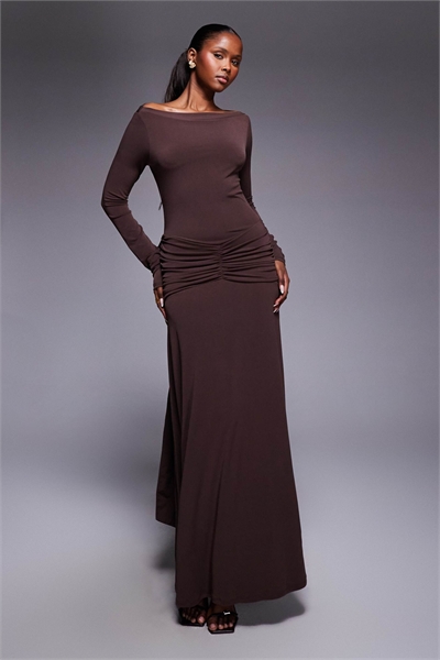 Макси-платье из джерси с бантиком на спине артикул 152802388