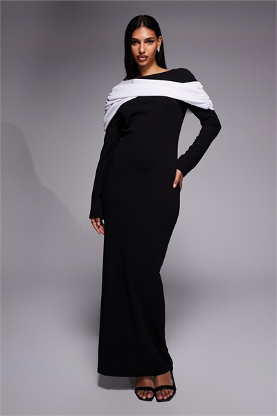 Макси-платье из джерси с драпировкой артикул 152802391