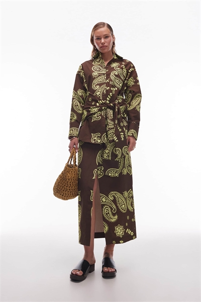 Макси-юбка с запахом спереди артикул 149752548