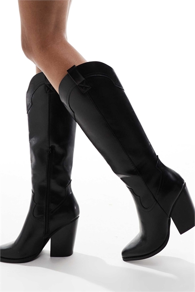 Западные коленные сапоги Claudia черного цвета артикул 131015289