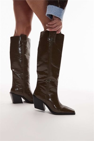 Западные коленные сапоги Chantelle оливкового цвета артикул 147199126