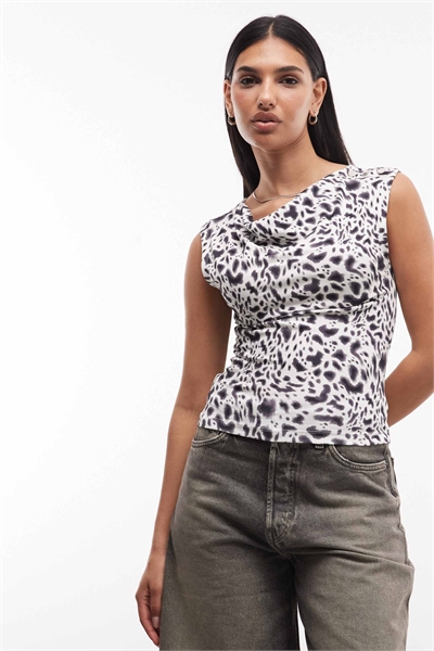 Топ с воротником-капюшоном и леопардовым принтом от Santana артикул 154715337