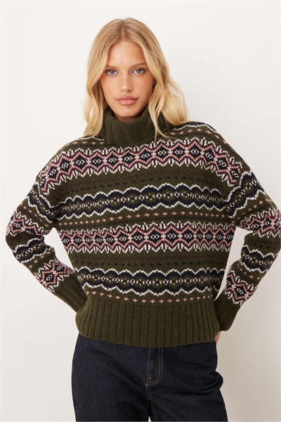 Связанный Хелен свитер с высоким воротником в стиле «фэйр-айл» артикул 149963385