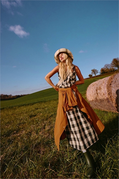 Платье-миди Maya цвета экрю/черного цвета артикул 142806349