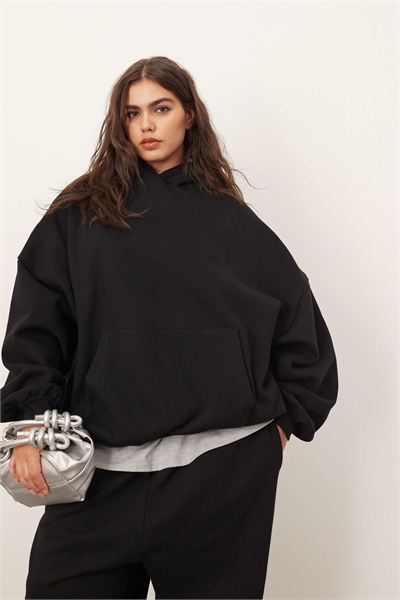 Оверсайз-худи премиум-класса из плотной ткани с капюшоном артикул 144071960