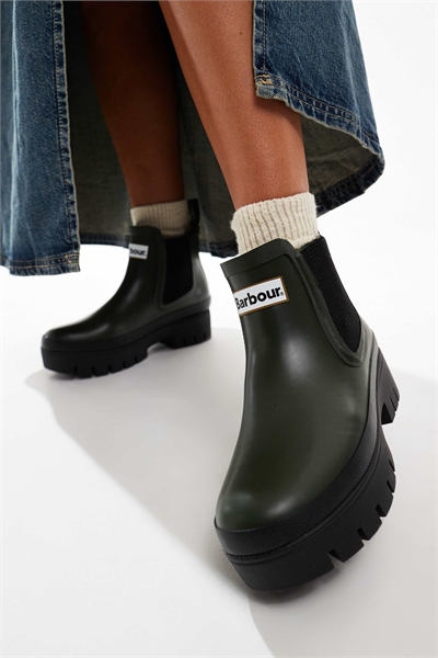 Массивные сапоги Халтон Челси оливкового цвета артикул 136353845