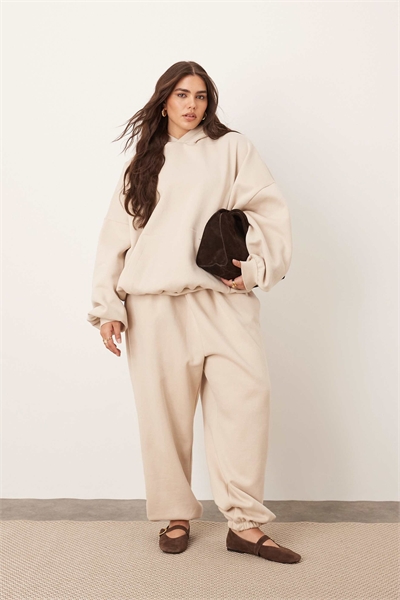 Джоггеры премиум-класса свободного кроя из плотной ткани с манжетами артикул 139345367