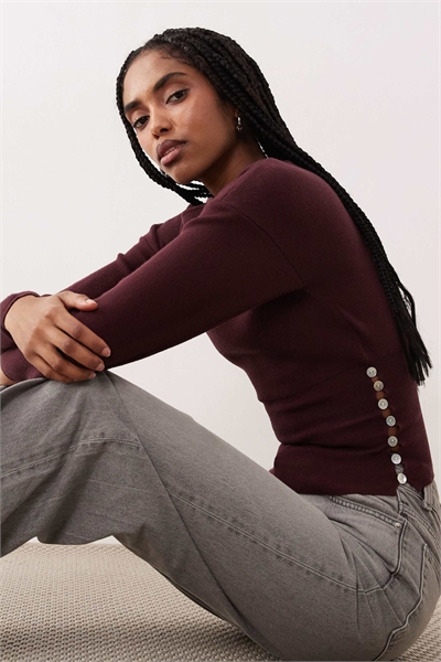 Джемпер Elira с лодочным вырезом и пуговицами артикул 154275797