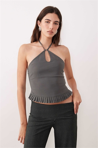 Топ-халтер с оборками от Lavena артикул 154275809