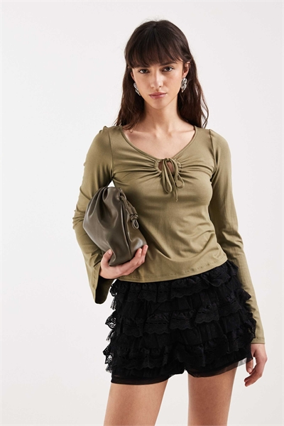 Топ с длинными рукавами и вырезом «ключ» от Armel артикул 155926336