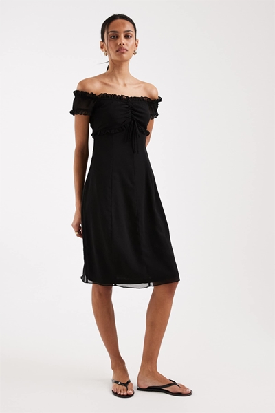 Платье Watimu из шифона с открытыми плечами, черного цвета артикул 154868160