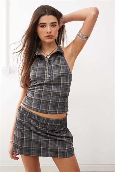 Топ в клетку с воротником от Harlo co-ord артикул 141859556