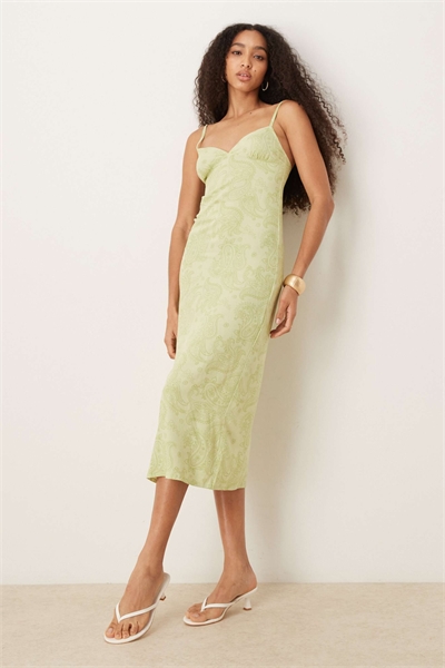 Платье-миди Sastra с принтом «пейсли» в лимонном цвете артикул 146143380