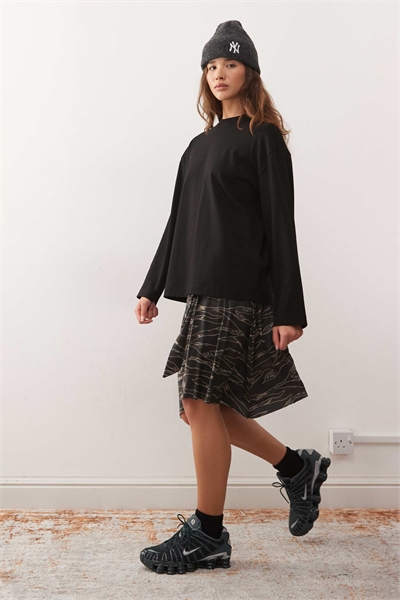 Юбка с завязкой на талии и кольцевым элементом артикул 152632657