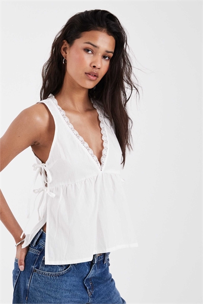 Топ-халтер из поплина с завязкой на талии от Fawkha артикул 155926333