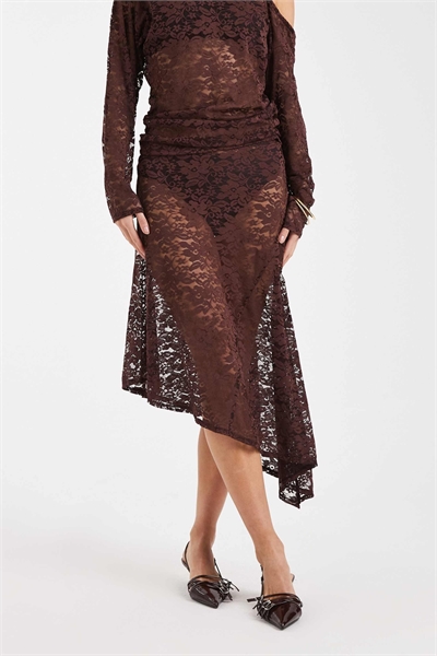 Юбка из кружева нестандартной длины артикул 153323325