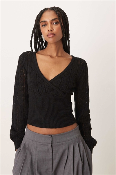 Топ из трикотажа с узором «поинтел» с длинными рукавами от Nilara артикул 154275804