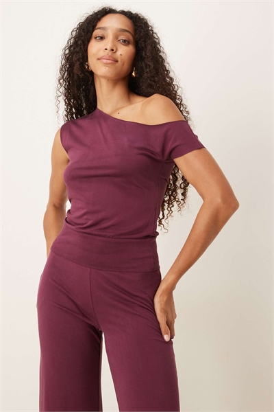 Топ с открытыми плечами Elysian Asyum в сливовом цвете артикул 150703672