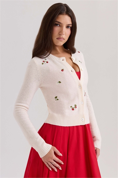 Кардиган Evelina из шерсти с вышивкой артикул 148225441