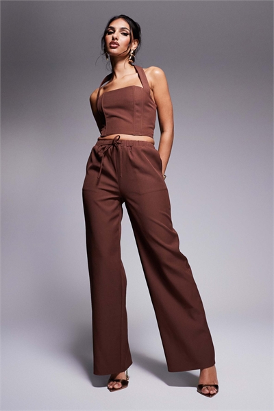 Широкие брюки с завязками на талии co-ord артикул 140135054