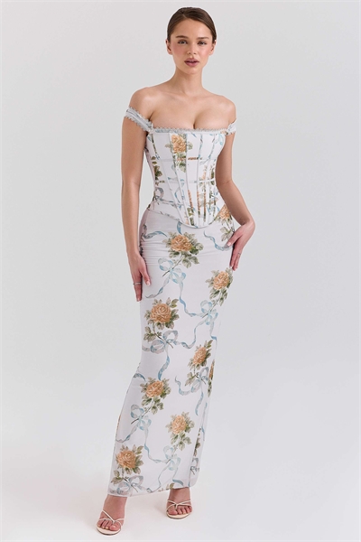 Макси-платье-корсет Isis с винтажным принтом артикул 147861019