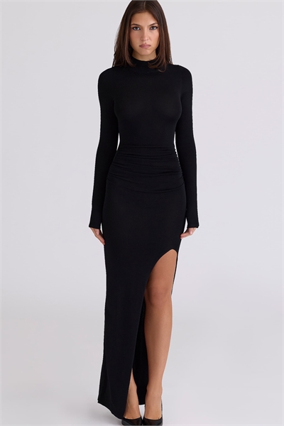 Макси-платье с раскроем на бедре и сборками от Anais артикул 154311991