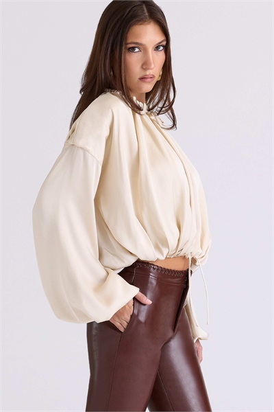 Блузка Talia из атласа с открытым передом артикул 153887658