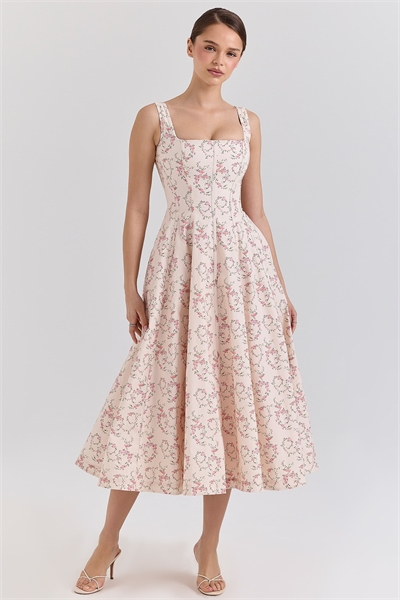 Хлопковое летнее платье средней длины Mariabella артикул 147861576