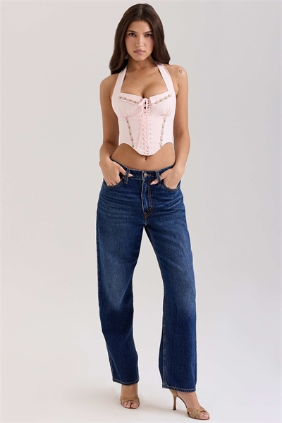 Топ-корсет из эластичного хлопка с вышивкой «Деми» артикул 149049329