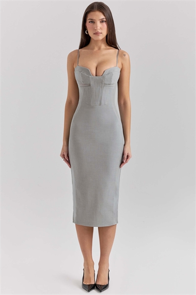 Платье-миди облегающего кроя с вставками из сетки Kiki артикул 147673106