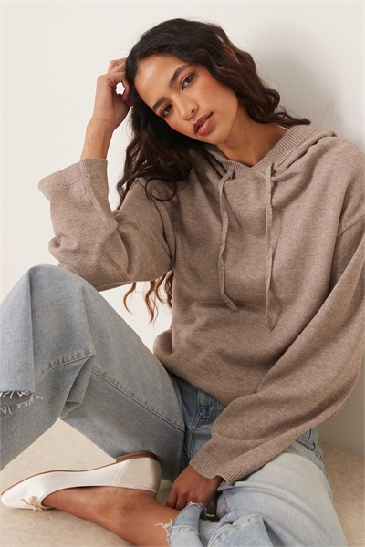 Толстовка с капюшоном из трикотажа с ребристой отделкой артикул 140827405