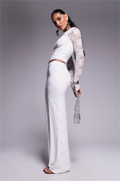 Эксклюзивная двухслойная макси-юбка из кружева с облегающим силуэтом co-ord артикул 147693210