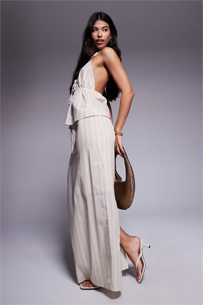 Эксклюзивная макси-юбка из хлопка с завязкой на талии, имитирующая лен co-ord артикул 140592546