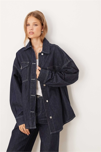 Джинсовая рубашка свободного кроя оверсайз co-ord артикул 149246991