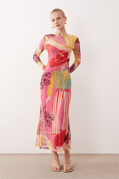 Макси-платье из сетки артикул 153593242